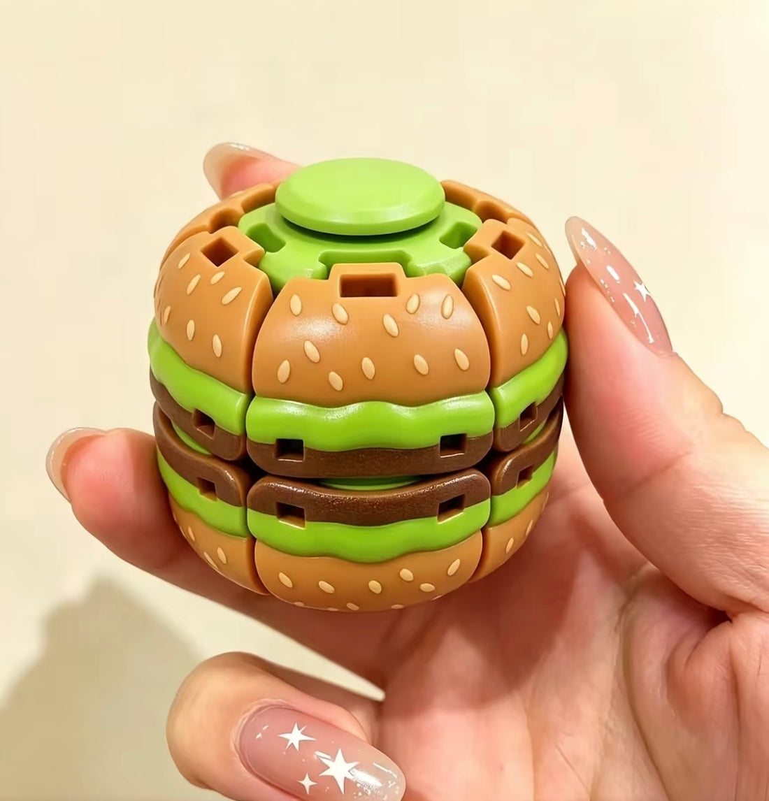 Burger Push Spinner Toy