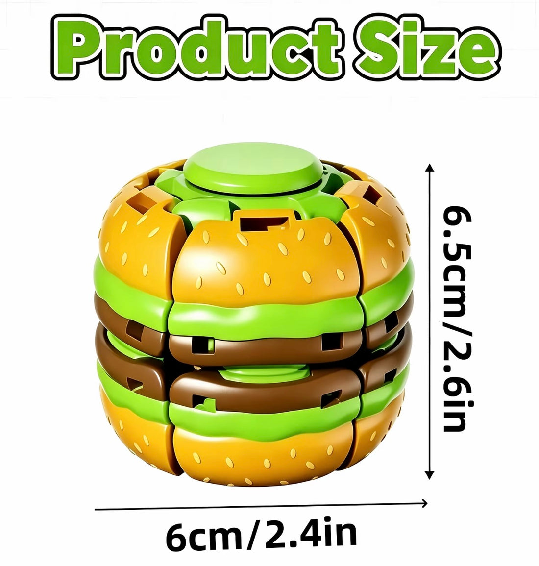 Burger Push Spinner Toy