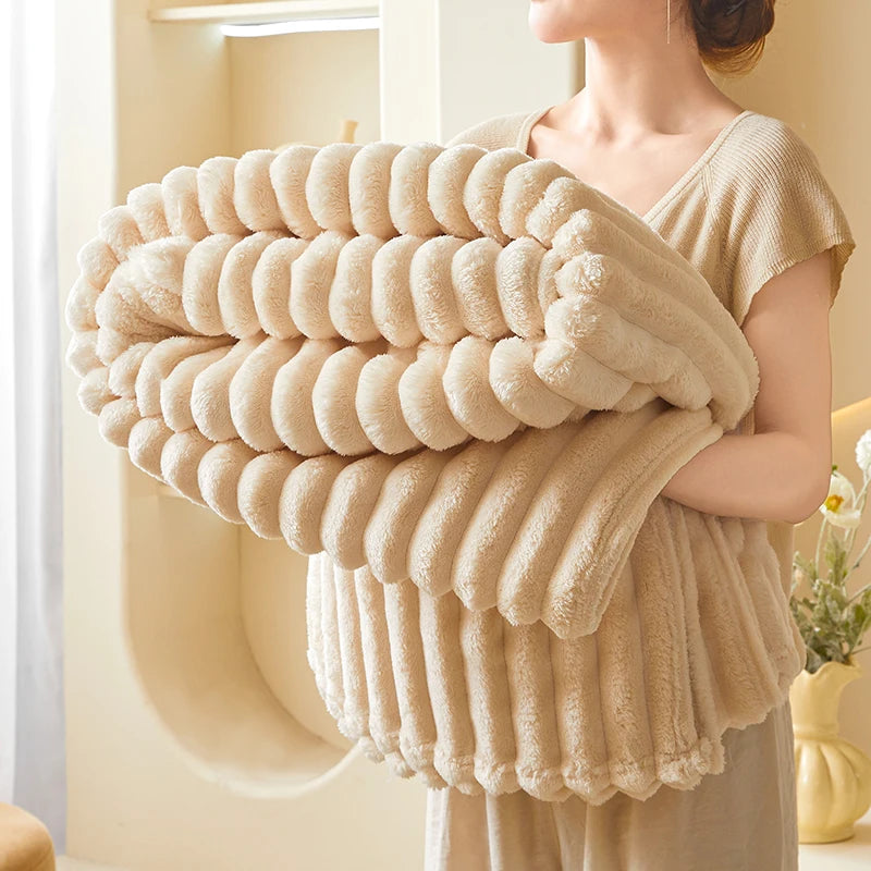 CloudStripe Cozy Throw Blanket
