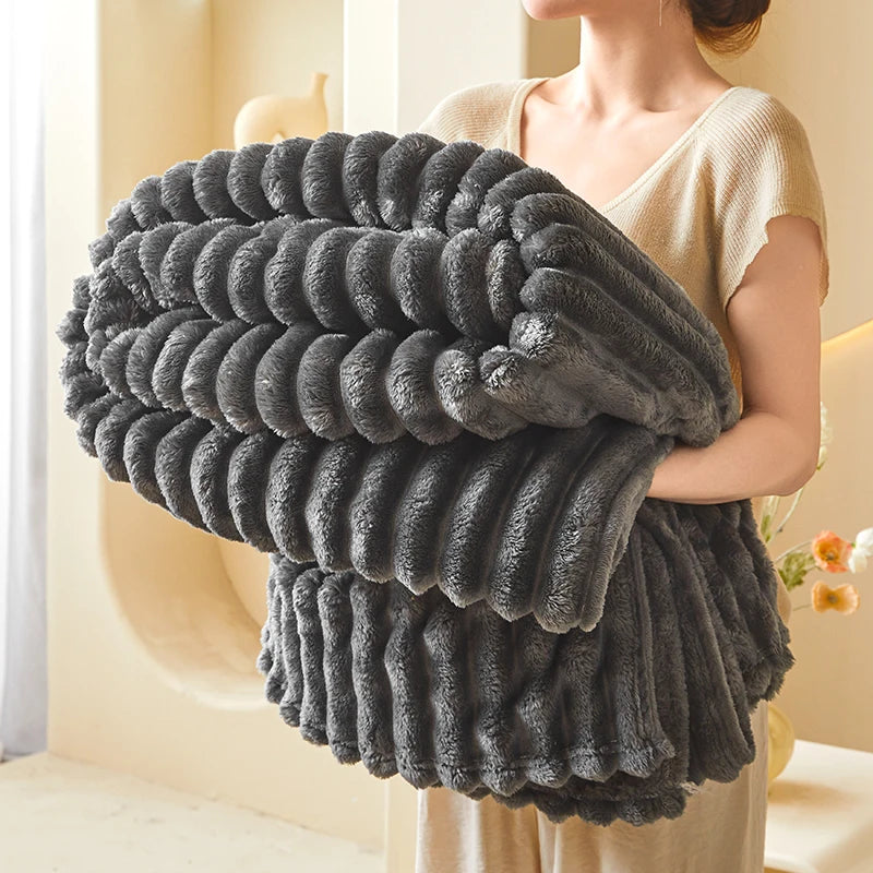 CloudStripe Cozy Throw Blanket