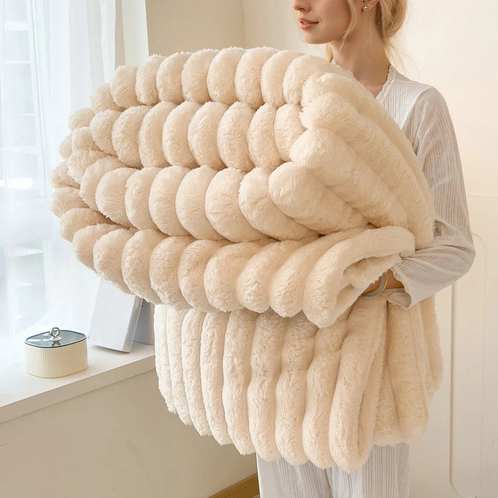 CloudStripe Cozy Throw Blanket