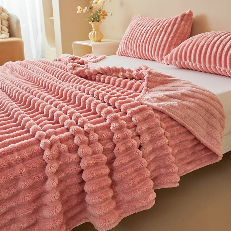 CloudStripe Cozy Throw Blanket