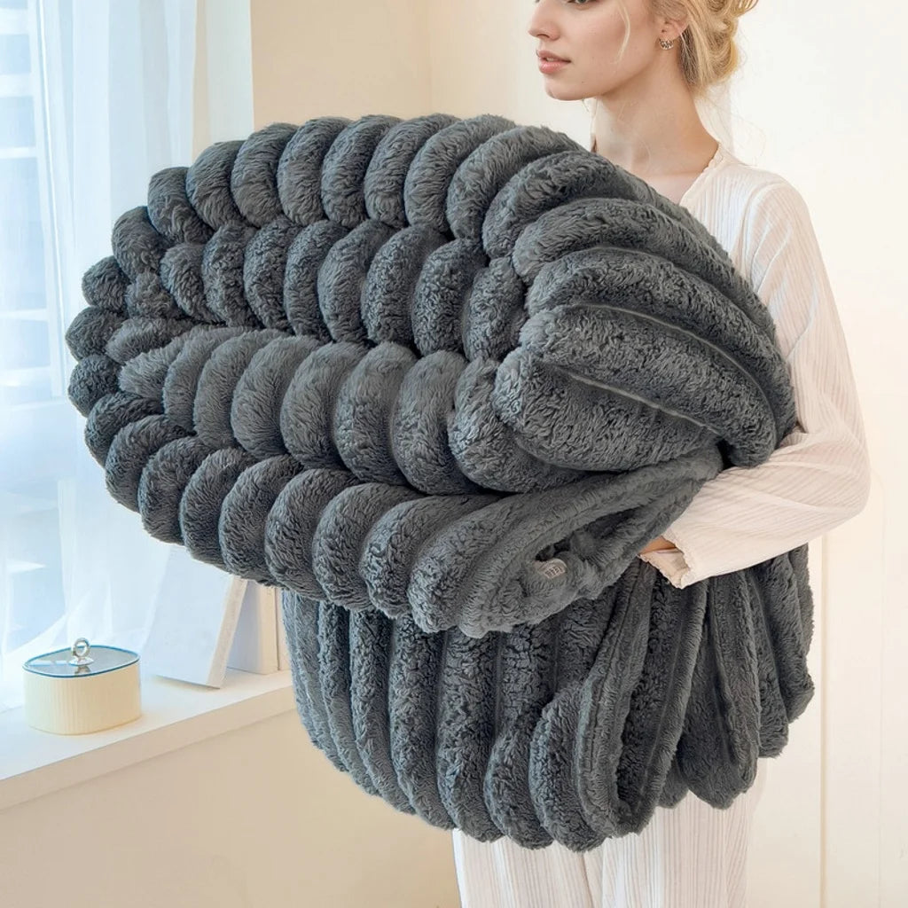 CloudStripe Cozy Throw Blanket