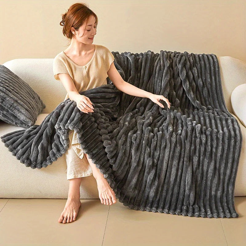 CloudStripe Cozy Throw Blanket