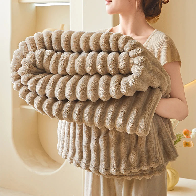 CloudStripe Cozy Throw Blanket