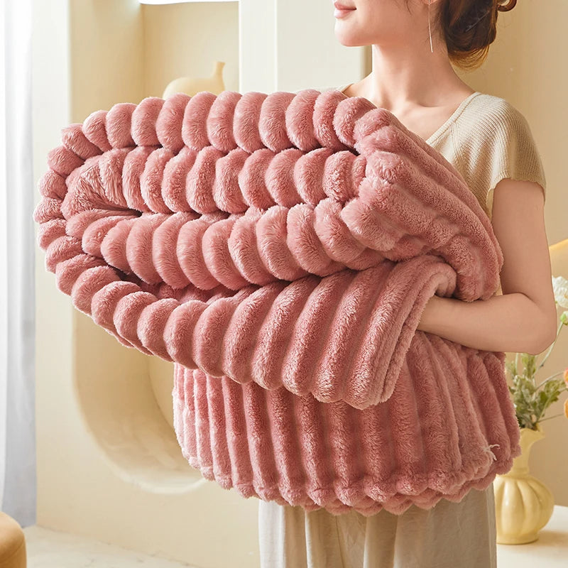 CloudStripe Cozy Throw Blanket