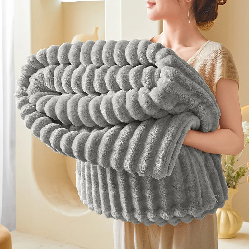 CloudStripe Cozy Throw Blanket