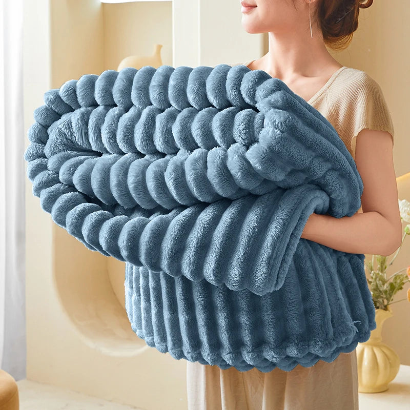 CloudStripe Cozy Throw Blanket