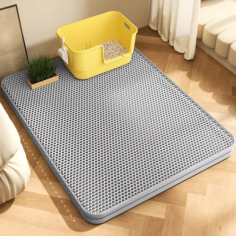 Double-Layer Cat Litter Catching Mat