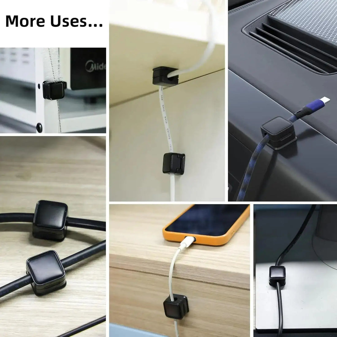 Magnetic Cable Clips — 6-Pack