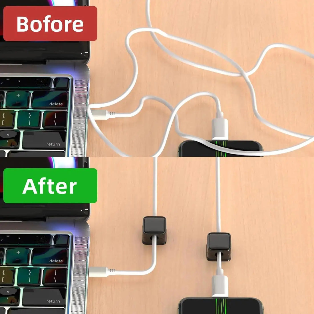 Magnetic Cable Clips — 6-Pack