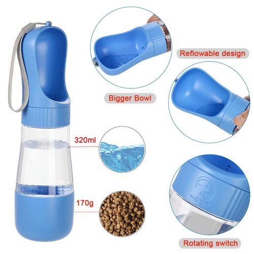 2-in-1 Travel Water & Treat Bottle