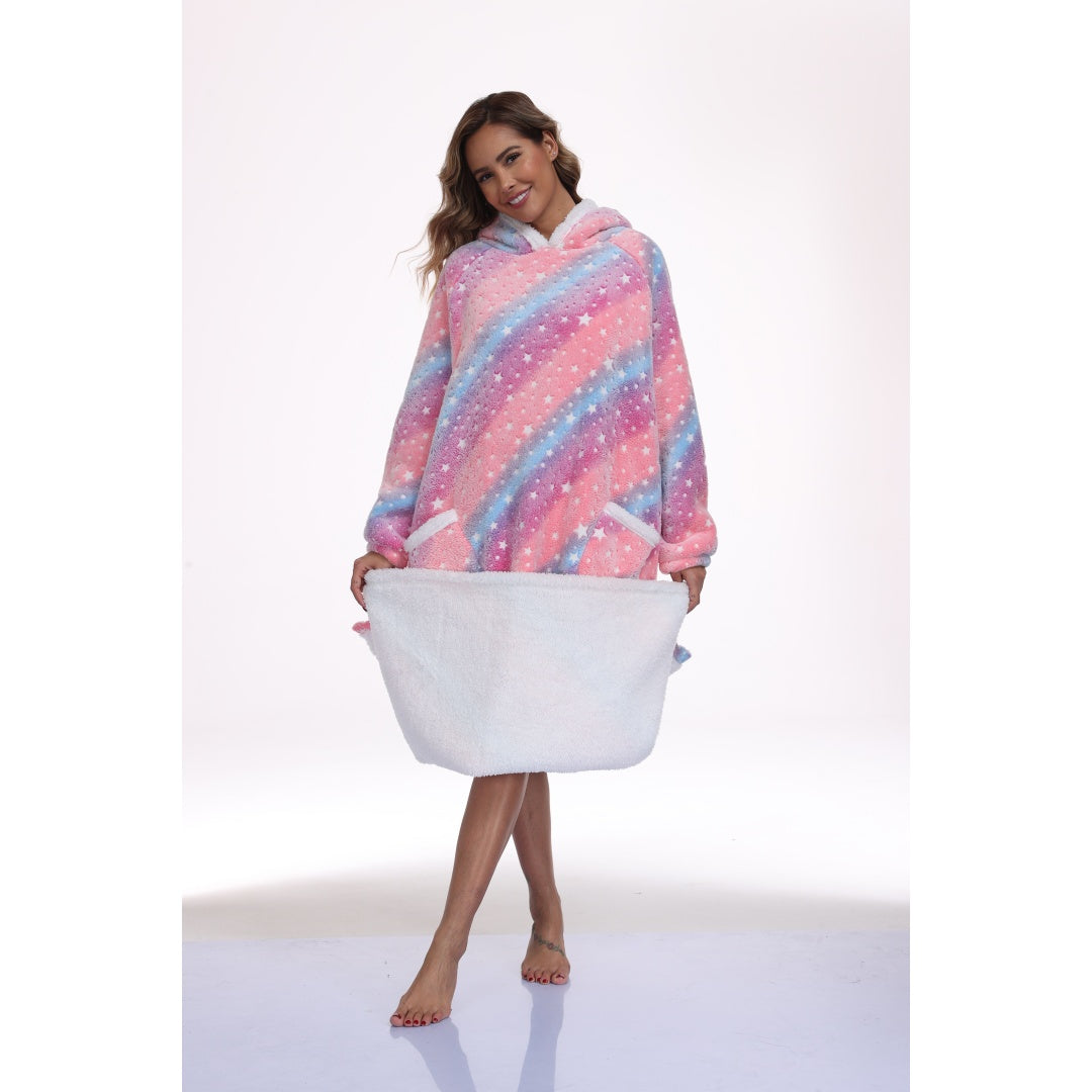 GlowCloud Oversized Sherpa Hooded Blanket